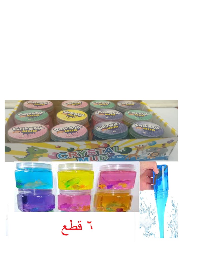6 Pieces Of Crystal Mud Slime  MultiColored - Image 2