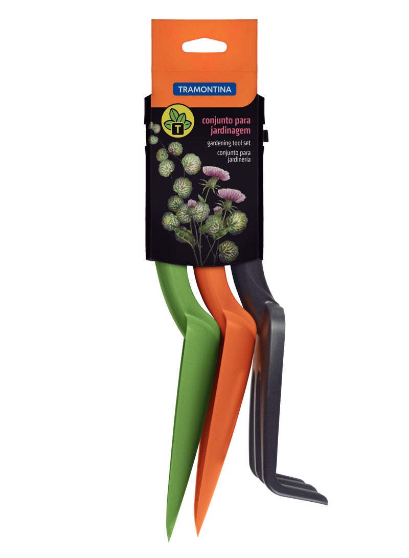Tramontina 3 Pieces Garden Tool Set made with Heavy-duty Polypropylene in Multicolor includes Garden Trowel + Transplanting Trowel + Cultivator - Image 2