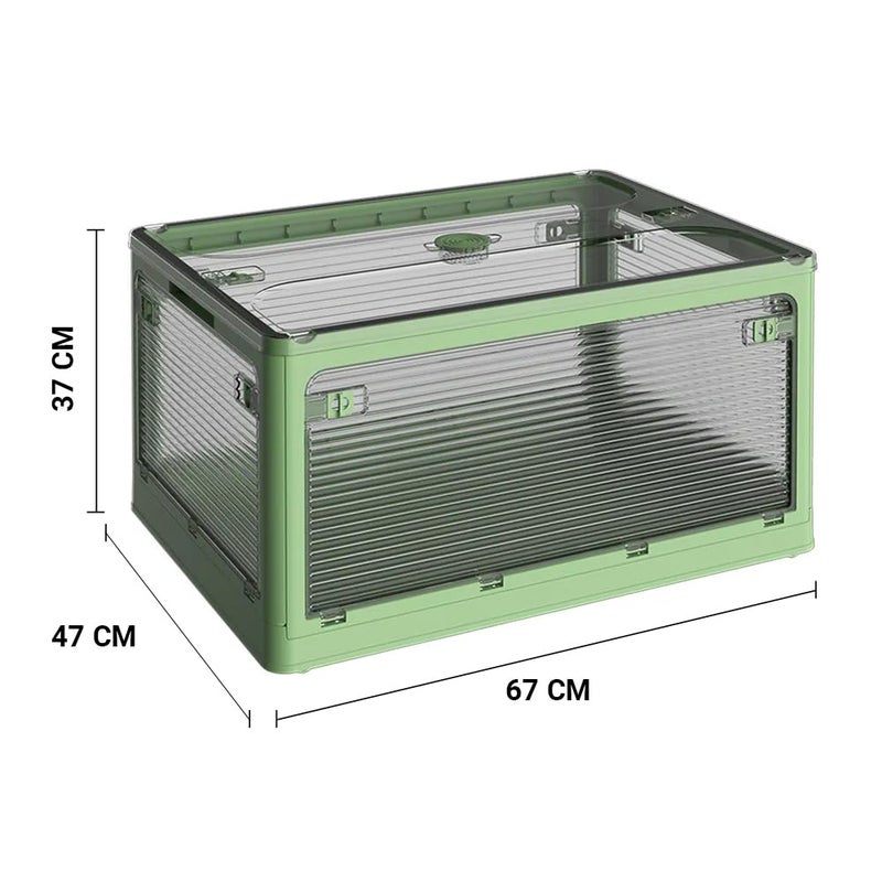 oddpod Stack Genie Collapsible XXL Capacity Storage Box with Detachable WheelsMultifunctional Transparent Stackable Portable Foldable Organizer for Indoor and Outdoor use Green - Image 5