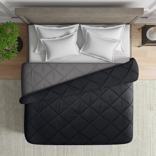 Wakefit Comforter Double Bed | 120 GSM | Quilt AC Blanket for Double Size Bed | Reversible Super Soft Microfiber Blanket | 100x90 Inches - Brown Stone & Night Owl - Image 1