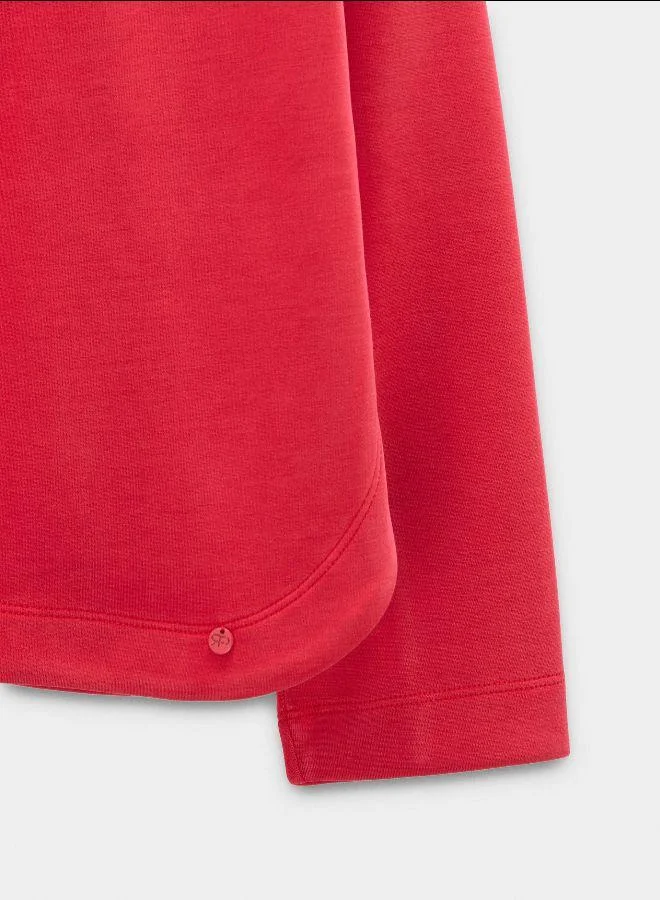 PARFOIS Red Sweatshirt with buttons soft touch for Women | Best Price UAE