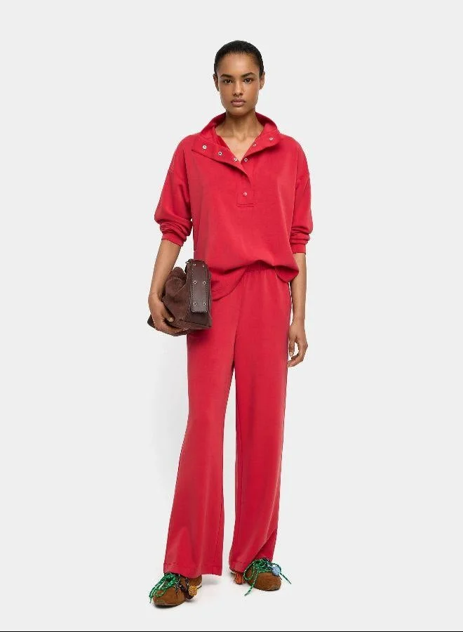 PARFOIS Red Sweatshirt with buttons soft touch for Women | Best Price UAE
