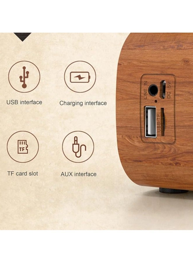 Vintage Style Wooden Wireless Bluetooth Speaker | Retro Gramophone B7 Trumpet Stereo Subwoofer | Vintage Bluetooth speaker | Wooden wireless speaker | High-quality sound speaker | Classic design Bluetooth speaker - Image 4