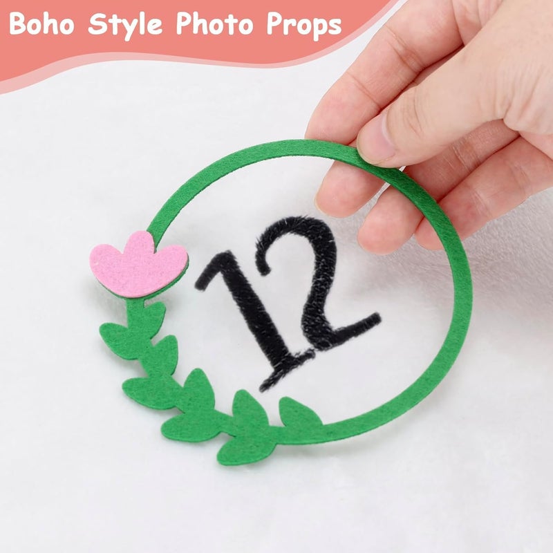 Gicoherero Boho Baby Blanket Butterfly Monthly Milestone Bohemian Floral Girl Photo Prop Sage Green and Pink Blanket Ideas for Personalized Baby Stuff Shower Newborn Decorations Nursery Gift Decor Mom - Image 4
