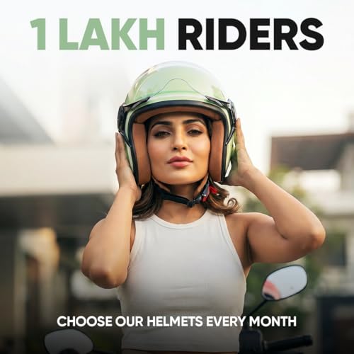 TVS MissFit Women's Open Face Helmet | Lightweight Shell | Pastel Colors Designed Exclusively for Women | Extreme Comfort Fit for Girls | Clear Visor | DOT & ISI Certified (Lime/S) - Image 5