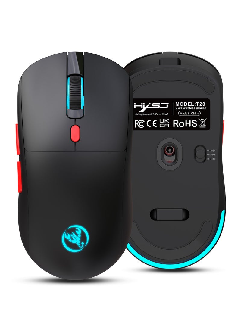 إتش إكس إس جيه 2.4G USB ماوس لاسلكي قابل للتعديل 3600 ديسيبل متوحد الخواص 7 ألوان RGB الفئران مريحة للمنزل مكتب الكمبيوتر المحمول ألعاب الكمبيوتر  - Image 1