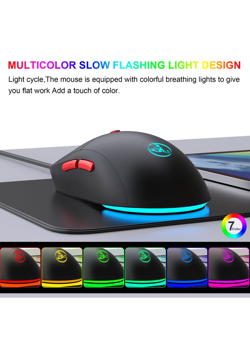 إتش إكس إس جيه 2.4G USB ماوس لاسلكي قابل للتعديل 3600 ديسيبل متوحد الخواص 7 ألوان RGB الفئران مريحة للمنزل مكتب الكمبيوتر المحمول ألعاب الكمبيوتر  - Image 4