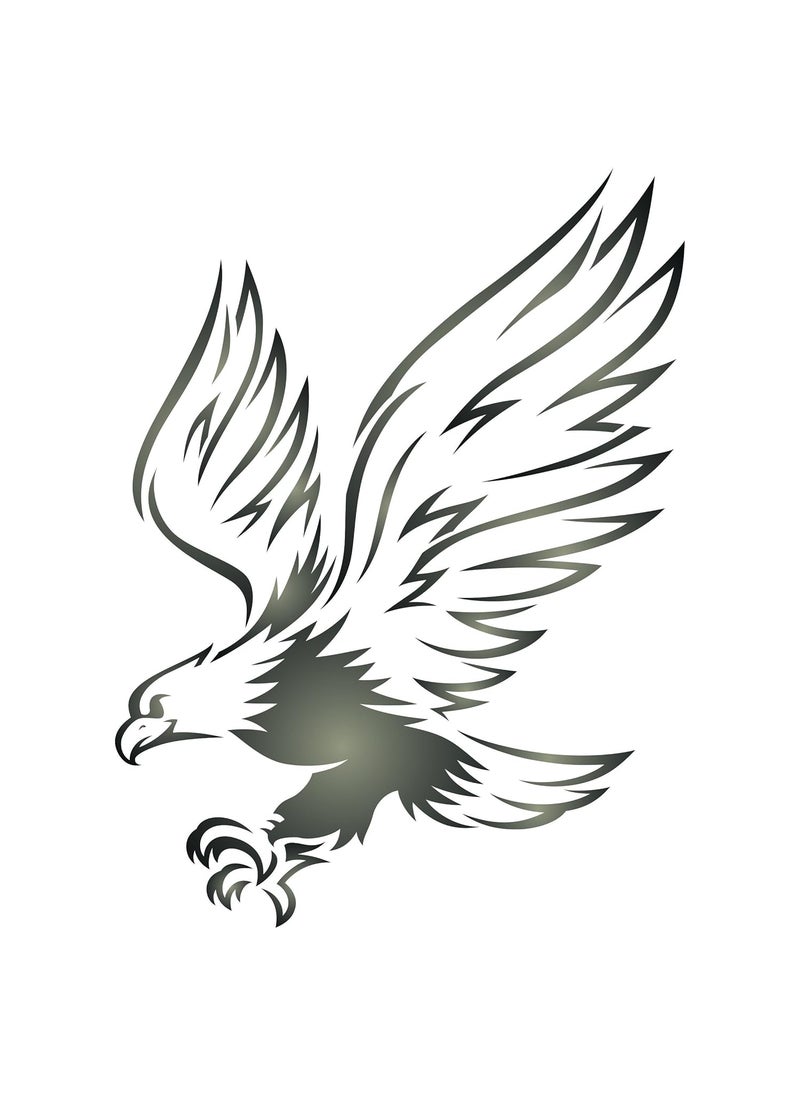Usnyabni Eagle Stencil, 4.5 x 6 inch (S) - Decorative Bird Animal Wildlife Stencils by CRAFT KREATIVELY  - Image 1