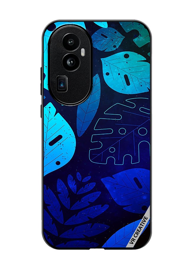 VR CREATIVE Protective Case Cover For Oppo Reno 10 Pro Plus Blue Tropical Leaves Design Multicolour - Image 1