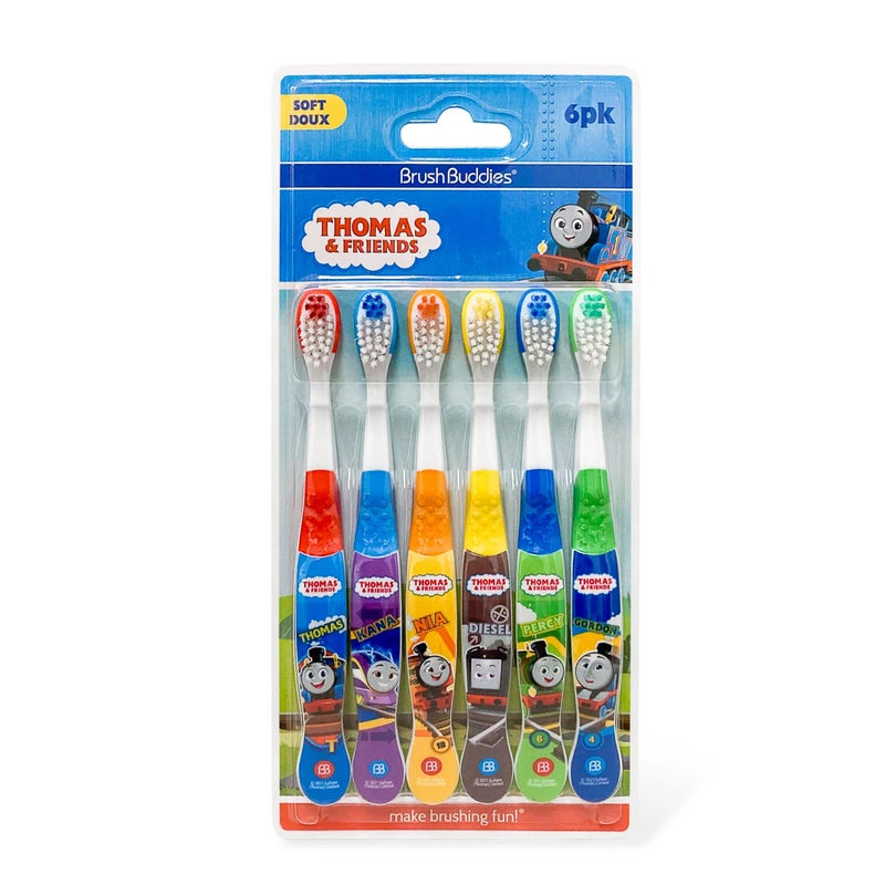 Brush Buddies Thomas & Friends Toothbrush for Kids, Kids Toothbrushes, Toddler Toothbrush Ages 2-4, Soft Bristles for Kids, 6PK - Image 3