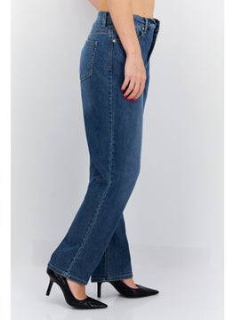 Gloria Vanderbilt Women Slim Fit Washed Denim Jeans, Blue  - Image 4