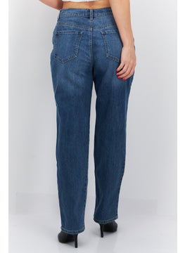 Gloria Vanderbilt Women Slim Fit Washed Denim Jeans, Blue  - Image 2