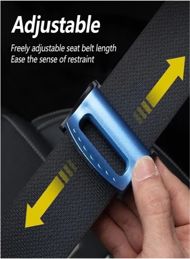 4Pcs Seat Belt Clip Adjuster, Universal Car Seatbelt Adjuster, Car Seat Belt Clip, Seat Belt Locking Clip for Comfort, Seat Belt Stopper(Black, Blue) - Image 4