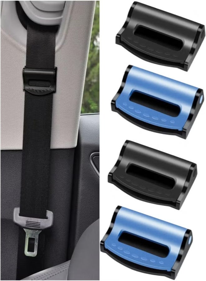 4Pcs Seat Belt Clip Adjuster, Universal Car Seatbelt Adjuster, Car Seat Belt Clip, Seat Belt Locking Clip for Comfort, Seat Belt Stopper(Black, Blue) - Image 1