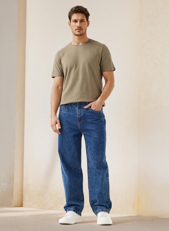 ايكونيك تيشيرت بياقة دائرية بنقشة فشار أيقونية - Image 2