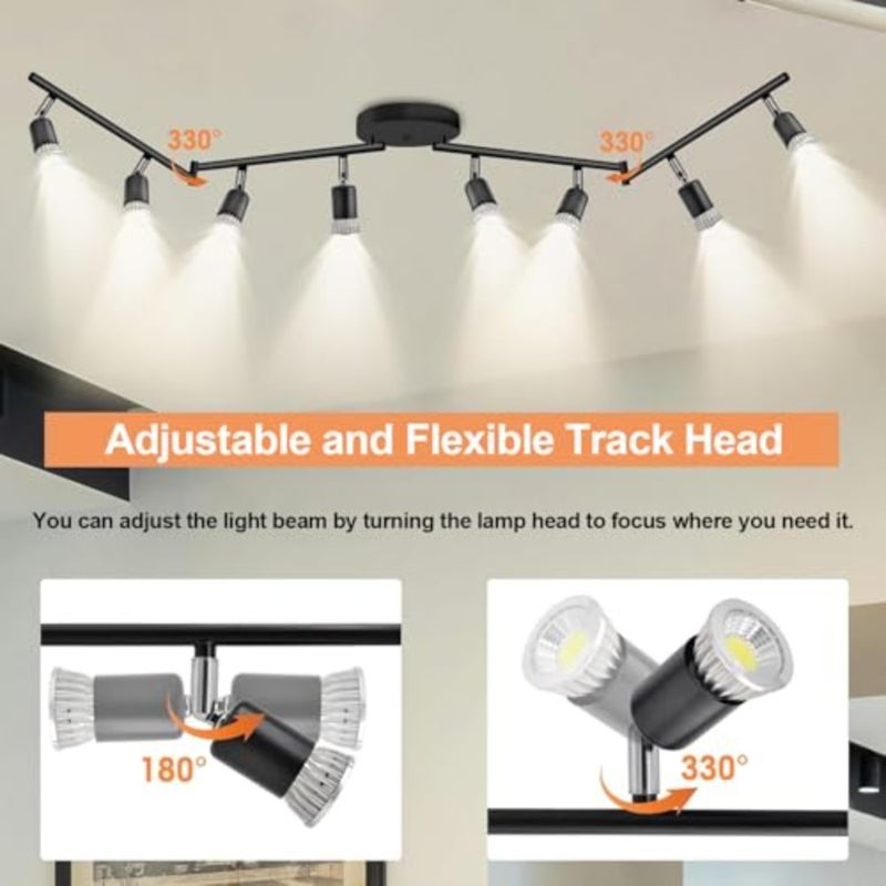 Track Lighting Kit, Ceiling Spot Lighting, Flexibly Rotatable Light Head, Track Light Bulb Not Included - Image 4
