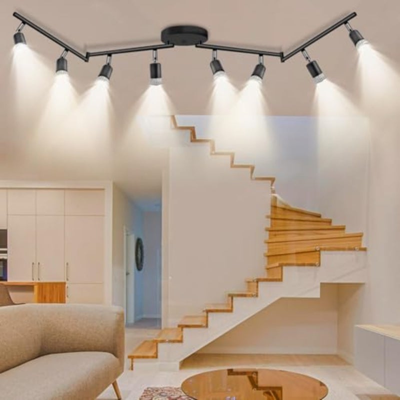 Track Lighting Kit, Ceiling Spot Lighting, Flexibly Rotatable Light Head, Track Light Bulb Not Included - Image 1