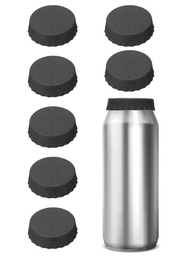 PATIKIL Silicone Soda Can Lids, 8 Pack Reusable Soda Can Cover Stopper Protector for Beer Drink Juice Beverage, Fits Standard Cans, Black - Image 1