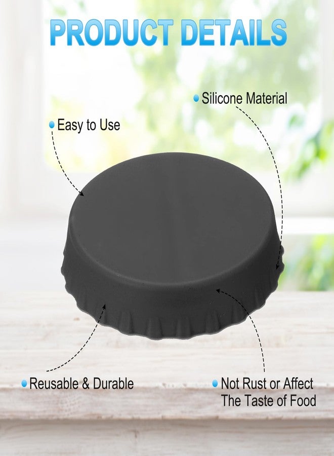PATIKIL Silicone Soda Can Lids, 8 Pack Reusable Soda Can Cover Stopper Protector for Beer Drink Juice Beverage, Fits Standard Cans, Black - Image 3