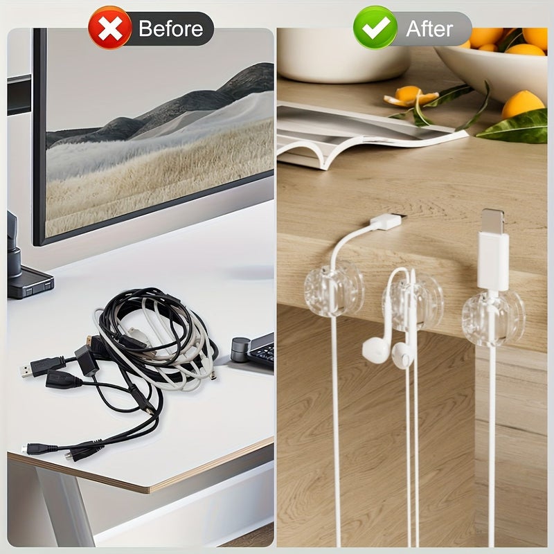 3 قطع من منظم الكابلات ذاتية الارتداد باللون الوردي الفاتح، تعمل بدون بطارية، من نوع USB C. - Image 4
