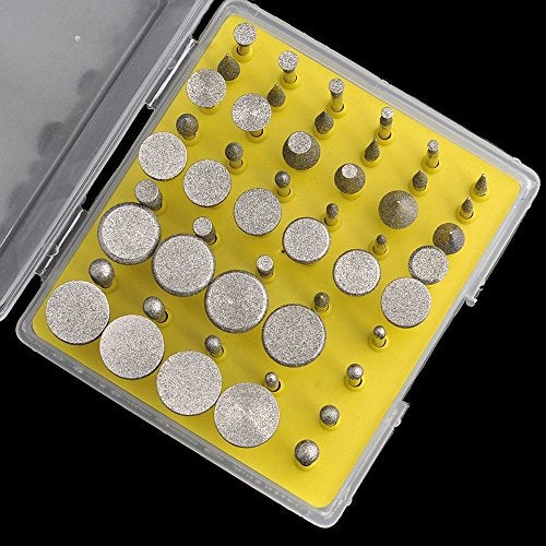 LUO KE Diamond Burr Set- Ceramics Tile Glass Lapidary Stone Carving Sets Diamond Burs for Rotary Tools includes Dremel 50pc - Image 3