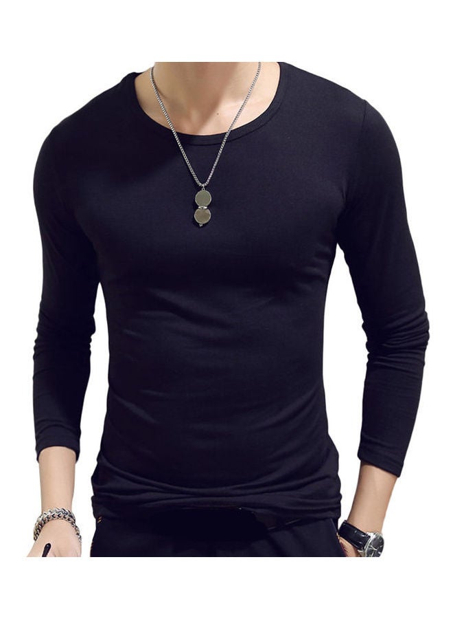 Casual O-Neck Long Sleeve Slim T-Shirt multicolour - Image 1