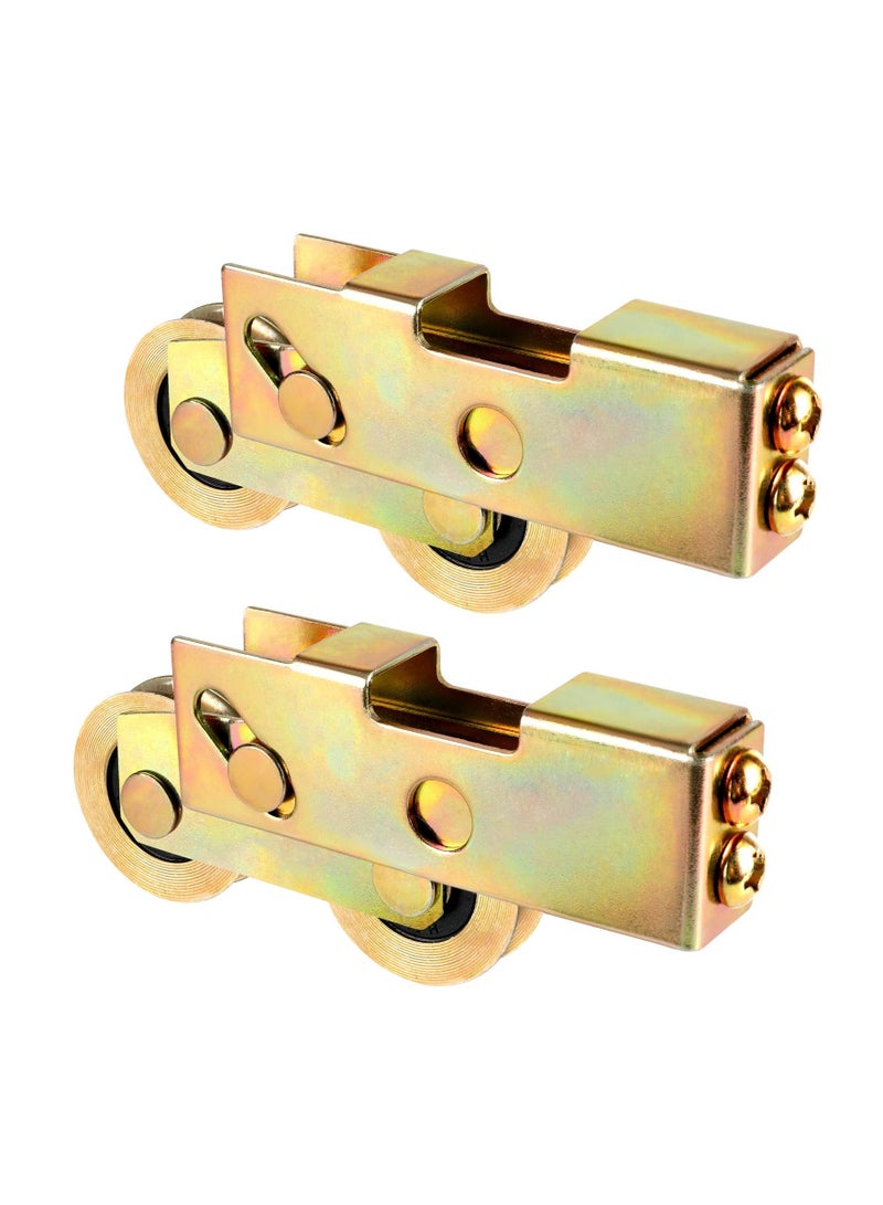Sliding Patio Door Tandem Roller Assembly,  Sliding Door Rollers Replacement, 1-1/4 Inch Steel Ball Wheel Bearing, for Sliding Glass Door Screen Door Gate Window (2 Pack)  - Image 1