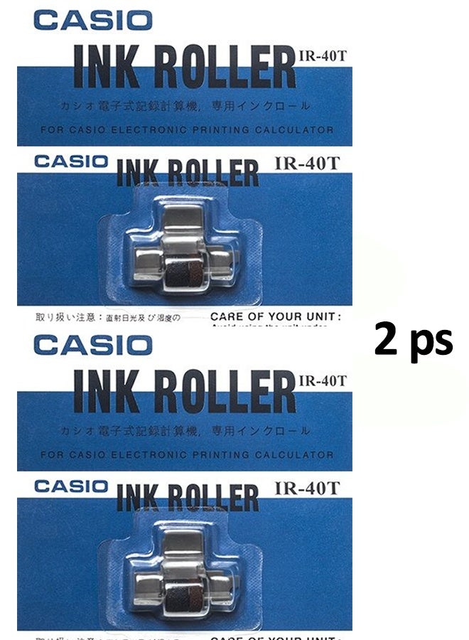 Casio IR-40T Ink Roller for Printing Calculator FR-2650, HR-100, HR-150  2-pieces Casio Black & Red Ink Roller