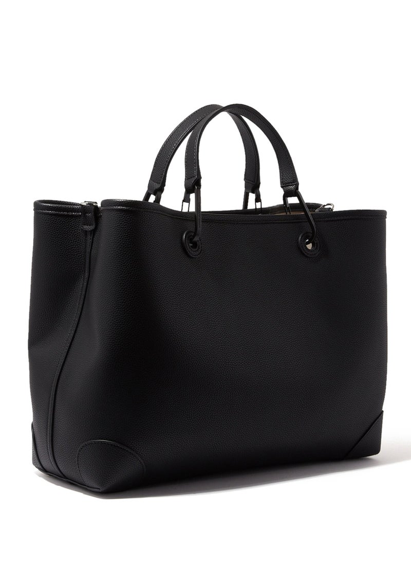 EMPORIO ARMANI - Emporio Armani Black Leather Shoulder Bag - Image 1