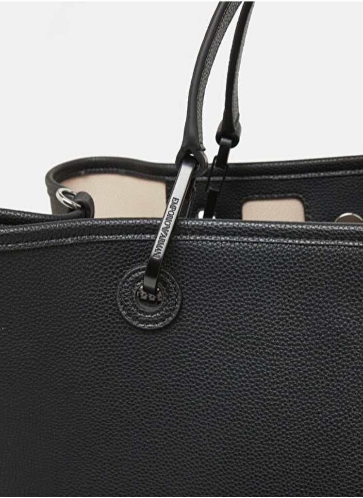 EMPORIO ARMANI - Emporio Armani Black Leather Shoulder Bag - Image 1