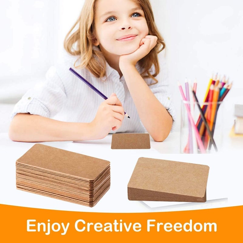 Primbeeks 228pcs Premium Blank Business Kraft Paper Cards, Double-sided Available Word 3.5" x 2.2" Message DIY Gift Kraft Note Paper Tags Scratch Paper Flash Cards - Image 5