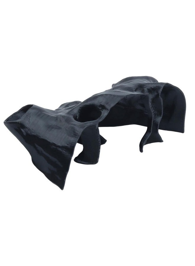 Saim Aquarium Cave Decor - 3D Printed Fish Hideout Tunnel for Betta, Guppy & Corydora Catfish - Natural Curved Shrimp Hideout with Multi-Hole Design Fish Tank Underground Corner Cave (Black, Medium) - Image 1