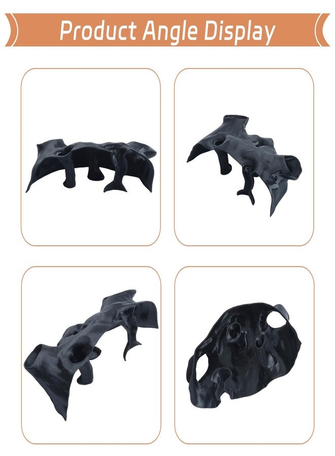 Saim Aquarium Cave Decor - 3D Printed Fish Hideout Tunnel for Betta, Guppy & Corydora Catfish - Natural Curved Shrimp Hideout with Multi-Hole Design Fish Tank Underground Corner Cave (Black, Medium) - Image 3