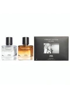 Zara Vibrant Leather and Oud Vibrant Leather Cologne for Men EDP Eau De Parfum Fragrance Set 2x 60 ML 203 FL OZ