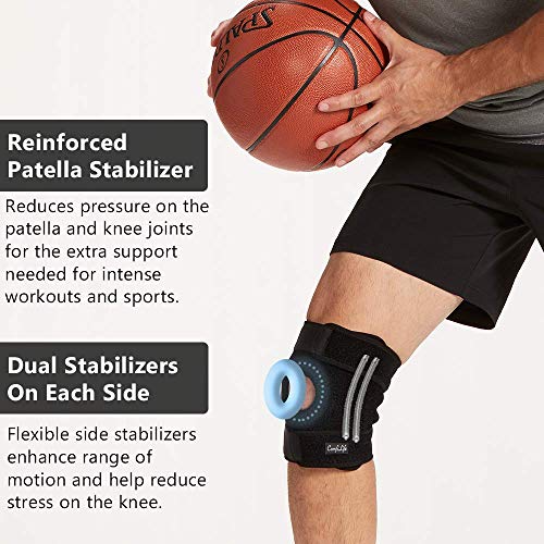 ComfiLife Knee Brace for Knee Pain Relief ââ‚¬â€œ Neoprene Knee Brace for Working Out, Running, Injury Recovery ââ‚¬â€œ Side Stabilizers ââ‚¬â€œ 3 Point Adjustable Compression ââ‚¬â€œ Open Patell - Image 3