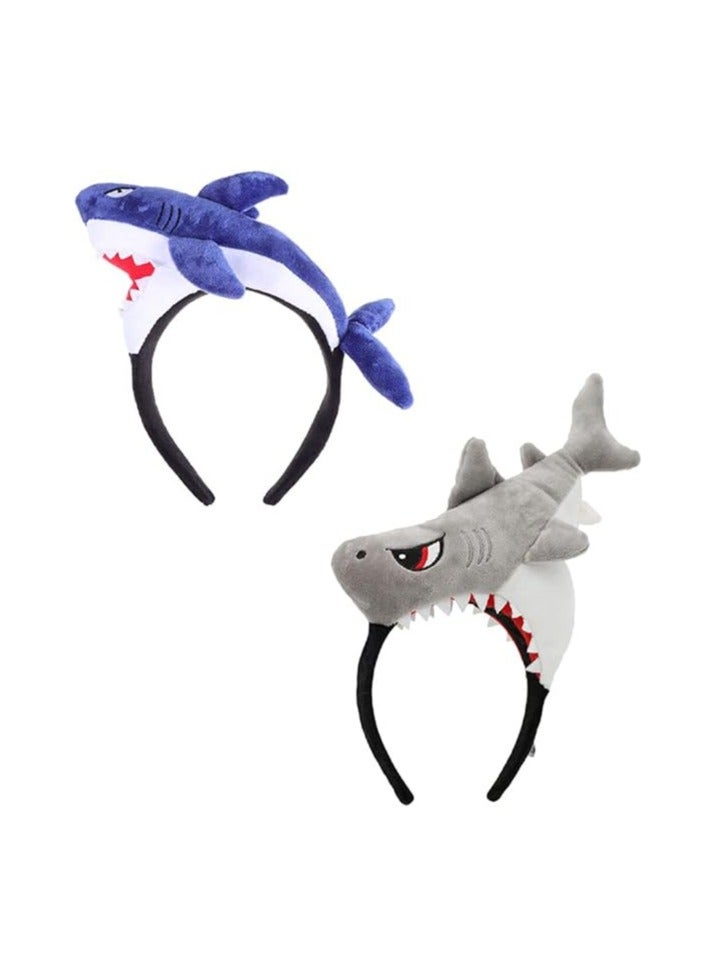Loquat Shark Costume Headband, Animal Cosplay Headwear for Party(2pcs) - Image 1