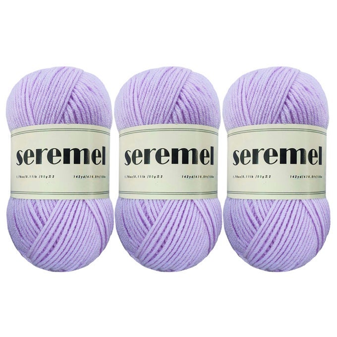 3 PCS OF CROCHET YARN TOTAL 150G 426 YARDS MULTICOLOR 4PLY ACRYLIC YARN SKEINS BRAND YARNS FOR CROCHETING AND KNITTINGLIGHT PURPLE