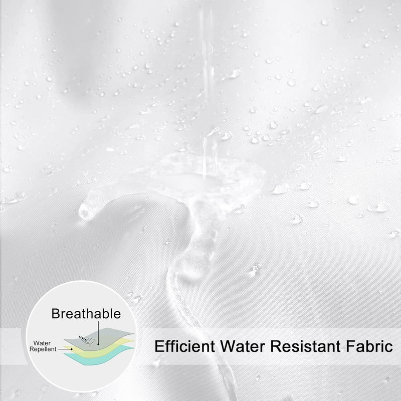EurCross Extra Long Fabric Shower Curtain Liner 84 inches Long Length, Light in Machine Washable Water-Repellent Solid White Shower Curtain Liner for Bathroom 72 x 84inch - Image 2
