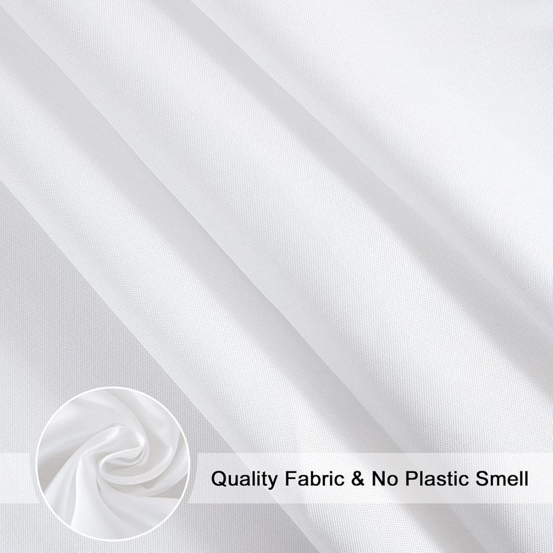 EurCross Extra Long Fabric Shower Curtain Liner 84 inches Long Length, Light in Machine Washable Water-Repellent Solid White Shower Curtain Liner for Bathroom 72 x 84inch - Image 3