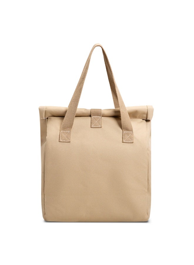 Hydrobrew Lunch Bag w/ 1000ml Tritan Water Bottle | Spacious Tote Bag w/ Leakproof Bottle – Beige - Image 5