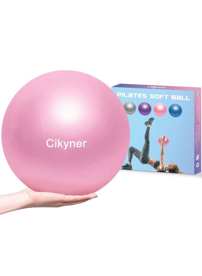 Cikyner Soft Pilates Ball, Small Exercise Ball 23-25cm Mini Gym Ball with Inflatable Straw, Suitable for Pilates, Yoga, Full body Training, Physical Therapy and Balance improving at Home, Gym & Office - Image 1