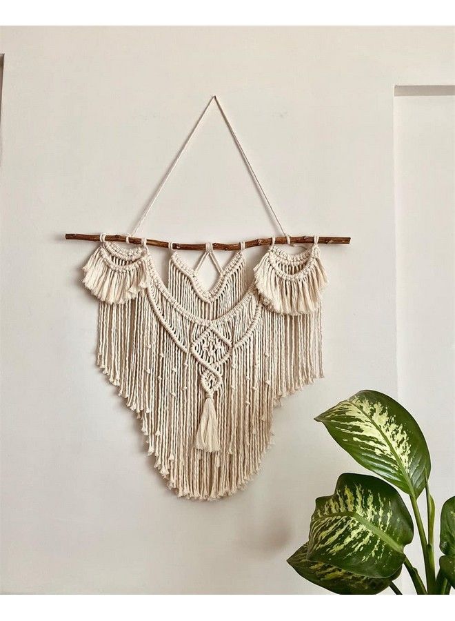Qlbuj Large Macrame Wall Hanging Natural Driftwood Macrame Tapestry Above Headboard Boho Home Decor For Bedroom Living Room Apartment Wedding Party32" W X 34" L  - Image 5
