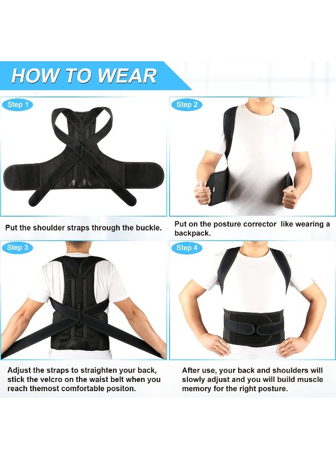 Posture Corrector for Men & Women - Adjustable Back Brace Full Support - Comfortable Straightener to Relieve Back Pain & Achieve Elegant Design - Image 4