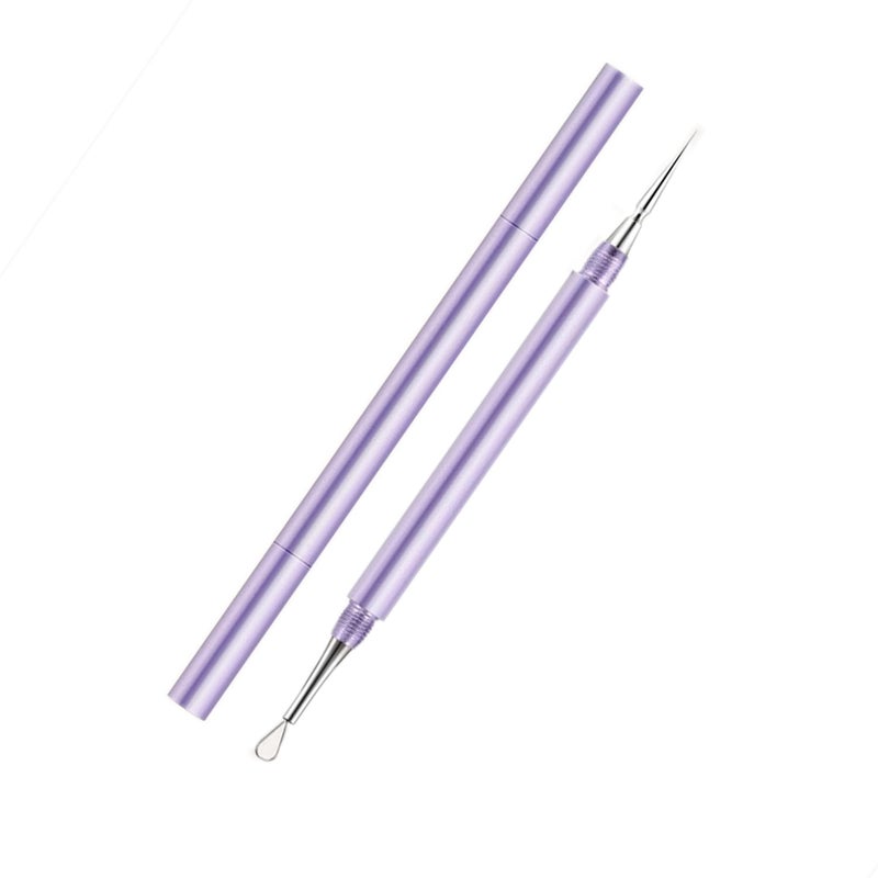 Sestball 2-in-1 Professional Stainless Steel Acne Removal Needle, Whitehead & Blackhead Remover Tool, Pimples Comedone Extractor Removal Tool, Double Ended Needle with Cap Removal for Nose Face Tools(Purple) - Image 1