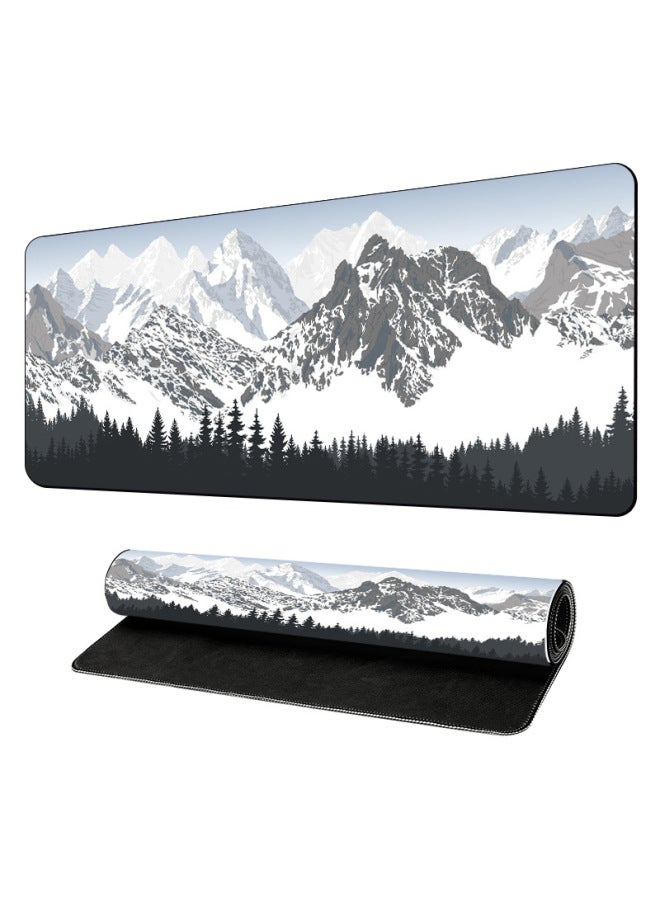Temu Specially For Non-slip Mouse Pad Thickened Lock Edge Natural Rubber Large Computer Keyboard Office Desk Mat-Color:300*700*2mm-Pattern:J-236  - Image 1