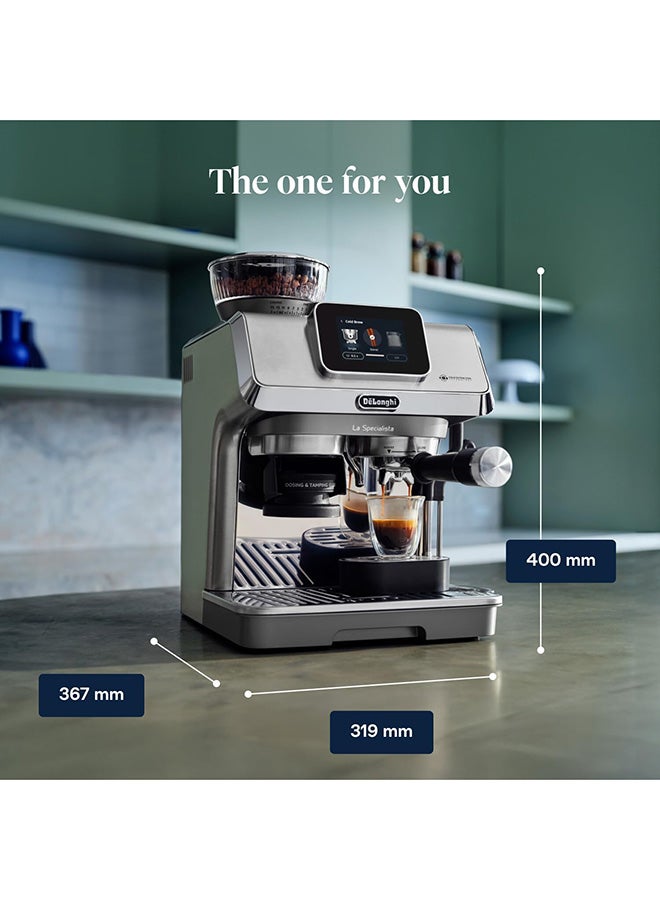 De'Longhi La Specialista Touch Espresso Machine with Advanced Grinder, Bean Adapt, Cold Brew, Active Temp Control, Latte Art, Auto/Manual Milk Frother, Touch Screen, Accessories 1.7 L 1450 W EC9455.M silver - Image 4