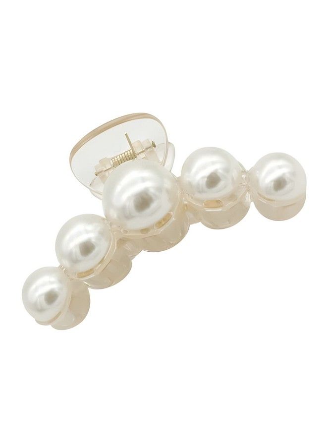 ANNACREATIONS مشابك شعر كبيرة من اللؤلؤ بأسلوب الموضة الكورية حجم كبير للشعر السميك غير قابلة للانزلاق تثبيت قوي مشابك للنساء والفتيات (عبوة من 1) - Image 1