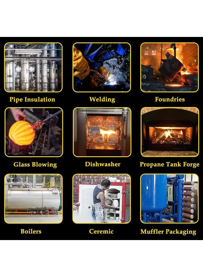 يُسلِّم بطانية حريق، بطانية من ألياف السيراميك بمقاس 1/2 بوصة × 24 بوصة × 36 بوصة مع طبقة من رقائق الألومنيوم، عازلة للحرارة، مناسبة للموقد والفرن والمدفأة واللحام وأنظمة التدفئة والتهوية وتكييف الهواء - Image 5