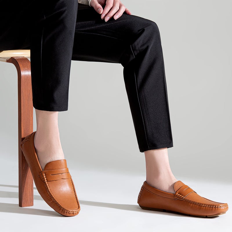 Vostey Men's Loafers Slip on Shoes Brown Loafers Driving Loafers Casual Penny Loafers for Men (BMY3002 Brown 10) - Image 4