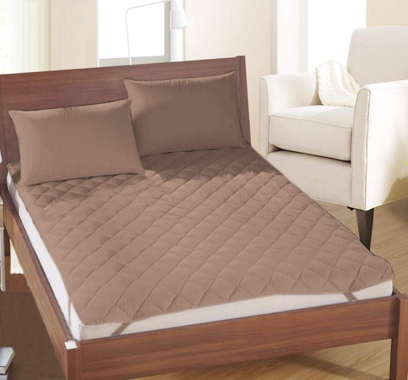 Rajasthan Crafts Microfiber Fabric Waterproof Dustproof Mattress Protector (King, Coffee Brown) - Image 1